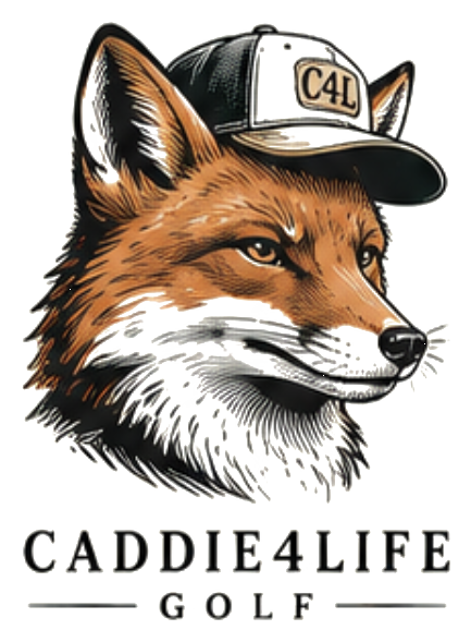 Caddie4Life Golf fox wearing a C4L cap
